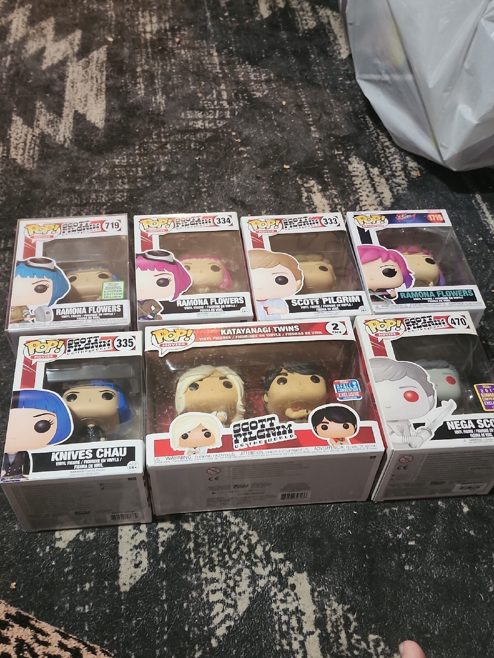 Funko Pop! Scott Pilgrim Characters - Blue, Pink, Blonde, White, Gray